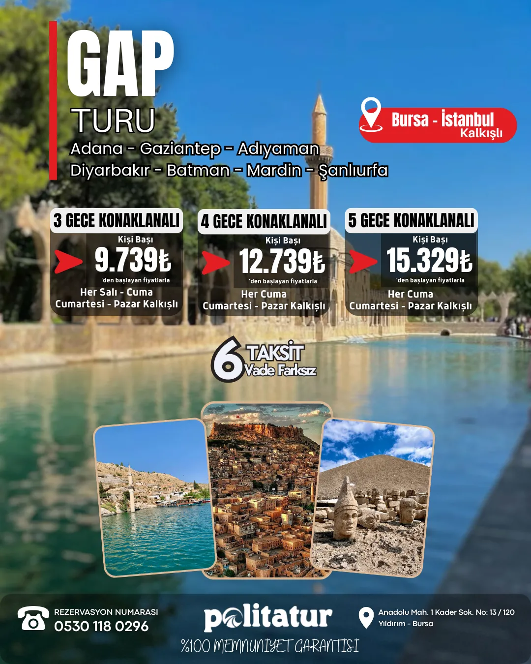 3 GECE KONAKLAMALI KLASİK GAP TURU