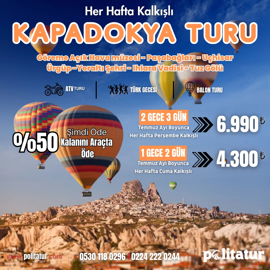 Kapadokya Turu 1 Gece 2 Gün