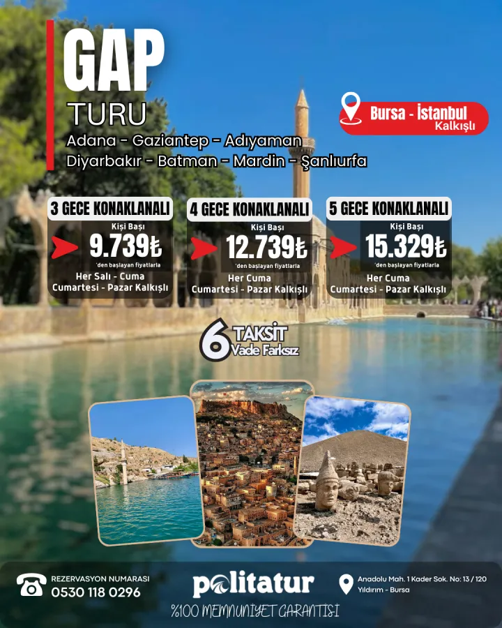 5 GECE KONAKLAMALI KLASİK GAP TURU