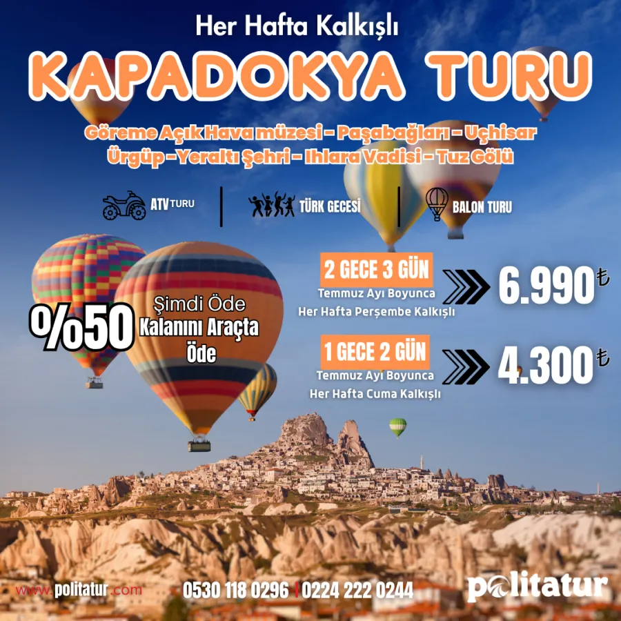 Kapadokya Turu 2 Gece 3 Gün