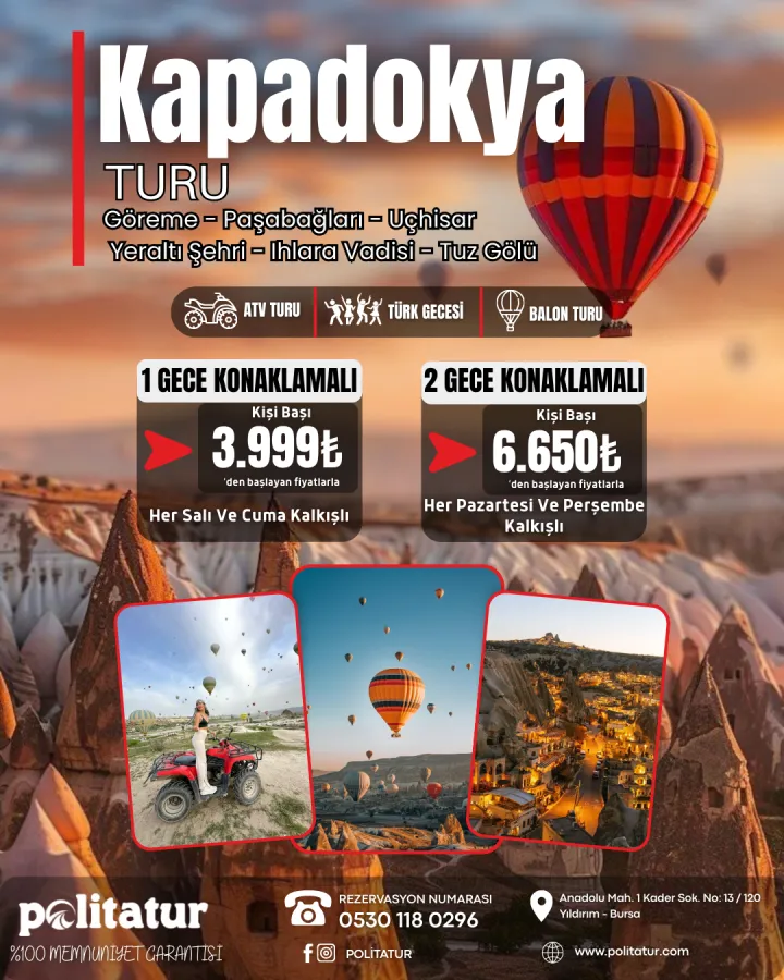 Kapadokya Turu 2 Gece 3 Gün