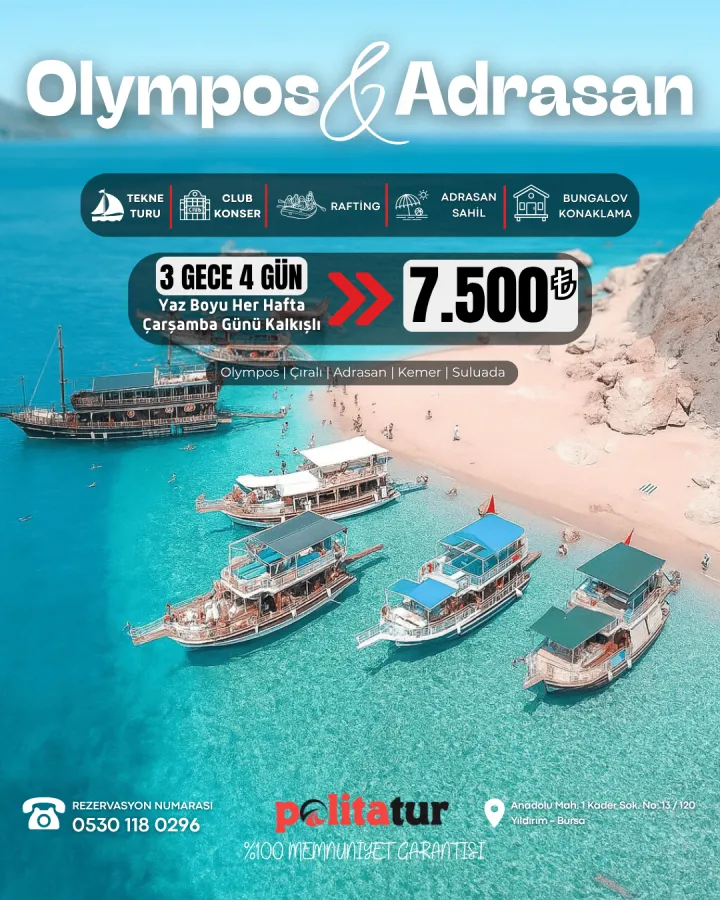 Olympos & Adrasan 3 Gece 4 Gün